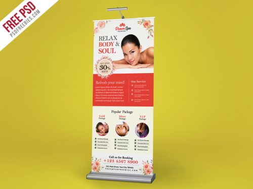 Beauty and Spa Roll up Banner Template PSD