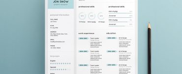 Clean Resume CV Template PSD Template