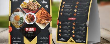 Restaurant Menu Table Tent Card PSD Template