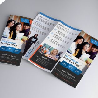 University Education Tri-fold Brochure PSD Template