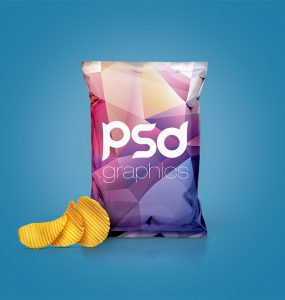Chips Foil Bag Packaging Mockup Free PSD