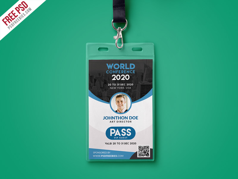 Conference VIP Entry Pass ID Card Template PSD Download PSD