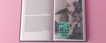 Open Hardcover Book Mockup Free PSD