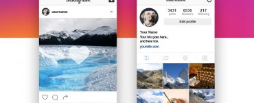 New Instagram App UI Template Free PSD