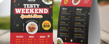 Restaurant Table Tent Menu PSD Template