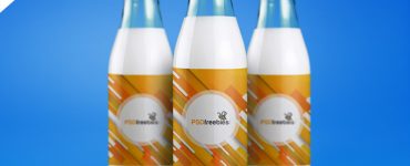 Milk Bottle Packaging Mockup PSD Template