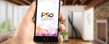 iPhone in Hand Mockup PSD