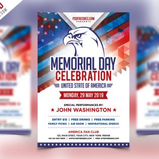 America Memorial Day Event Flyer Template PSD