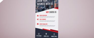 Corporate Advertisement Roll-Up Banner PSD Template