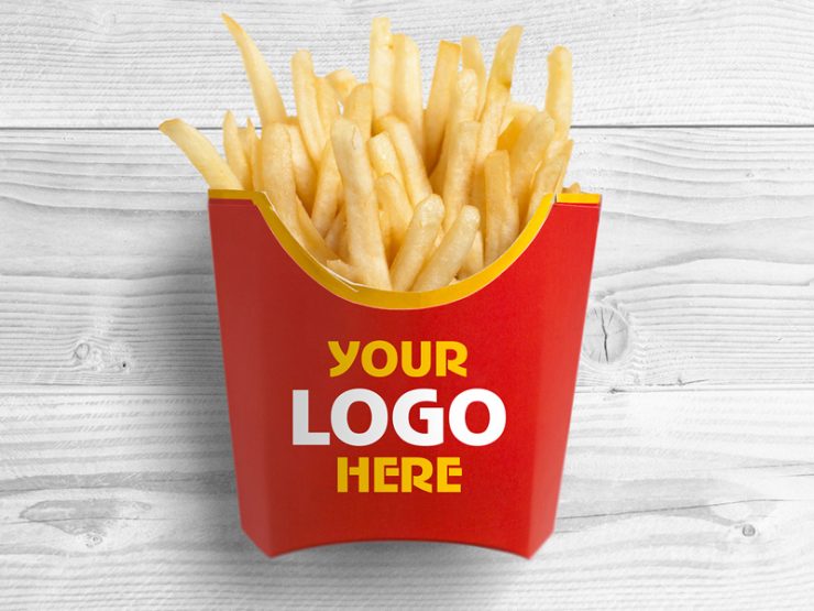 French Fries Packaging Mockup Free PSD