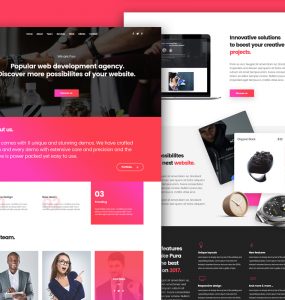 Agency Services Landing Page Template Free PSD