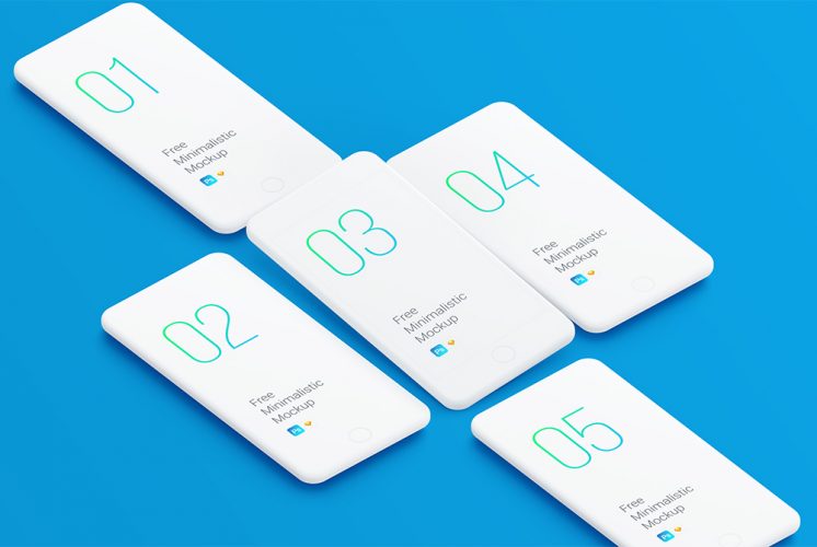 Download Minimalistic White iPhone Mockup Free PSD - Download PSD