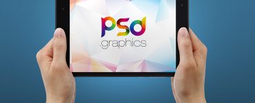 Tablet in Hand Mockup Free PSD 