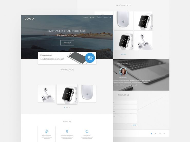 Simple Landing Page Template Free PSD