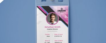 Company Photo Identity Card PSD Template