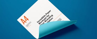 A4 Curled Paper Mockup PSD
