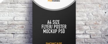 A4 Size Flyer Poster Mockup PSD