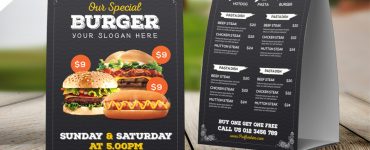 Fast Food Menu Table Tent Template Free PSD