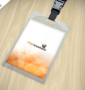 Identity Card Holder Mockup Free PSD