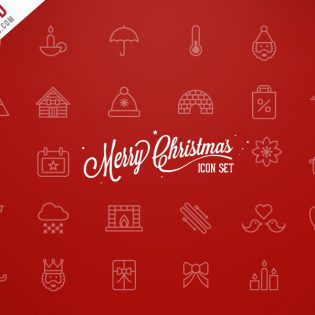 Merry Christmas Icons Free PSD