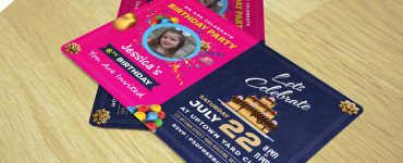 Birthday Invitation Card Template Free PSD