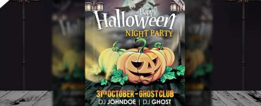 Halloween Night Party Flyer Template Free PSD