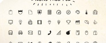 100 Hand Drawn Doodle Icons Free PSD