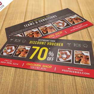 Restaurant Food Discount Voucher Free PSD