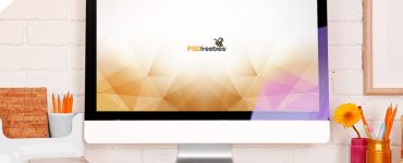 iMac Desktop Workspace Mockup Free PSD