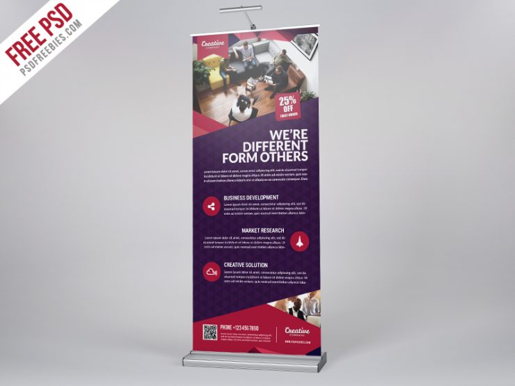 Multipurpose Corporate Roll-Up Banner Free PSD