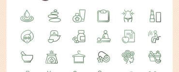 Spa and Wellness Icon set PSD