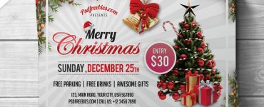 Merry Christmas Party Flyer PSD Template
