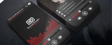 Music Player Style Business Card Template PSD