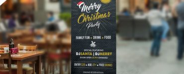 Christmas Party Roll-up Banner PSD