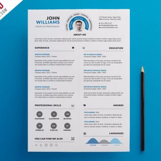 Clean and Infographic Resume PSD Template