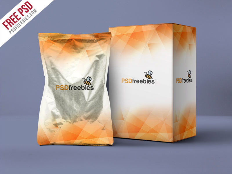 Download Aluminum Pouch And Box Mockup Psd Template Download Psd
