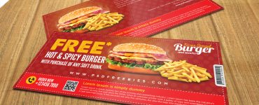 Free Burger Coupon Card Template PSD