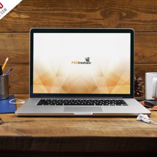 MacBook Pro Front View Mockup Free PSD