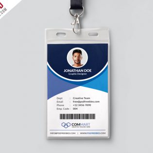 Corporate Office Identity Card Template PSD
