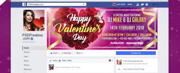 Valentines Day Party Facebook Cover Picture PSD