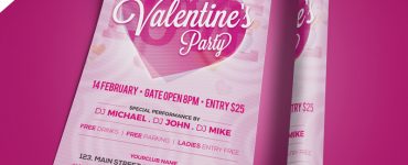 Modern Valentines Party Invitation Flyer PSD