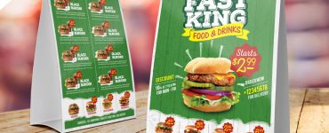 Fast Food Menu Table Tent Template PSD