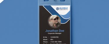 Multipurpose Dark Office ID Card Free PSD Template