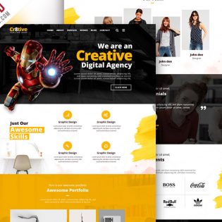 Creative Agency Portfolio Website PSD Template