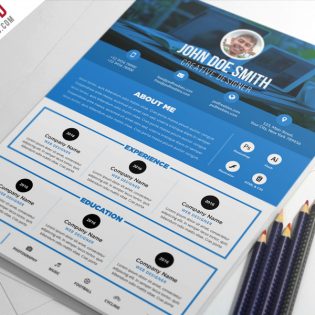 Clean and Designer Resume CV Template PSD
