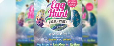 Easter Party Invitation Flyer Template PSD