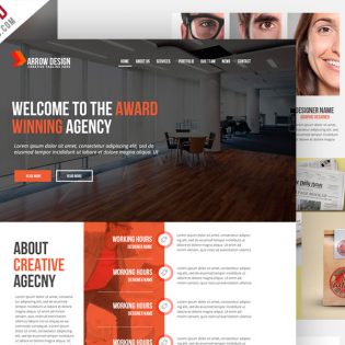 Clean and Creative Agency Website PSD Template