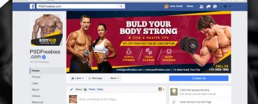 Fitness Gym Facebook Fanpage Cover PSD Template