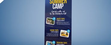Adventure Summer Camp Roll-Up Banner PSD Template