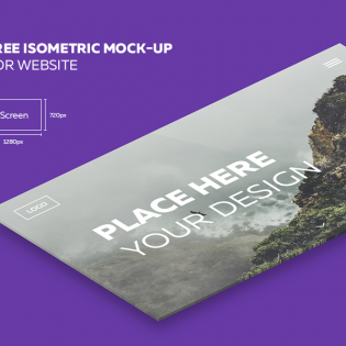 Isometric Website Mockup Free PSD